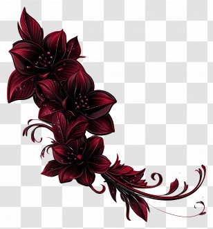 Maroon - Dark Red Floral Decoration Transparent PNG