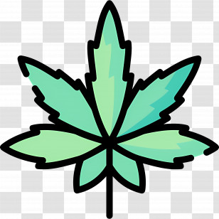 Cannabis Leaf - Abstract Green Leaf Icon Illustration Transparent PNG