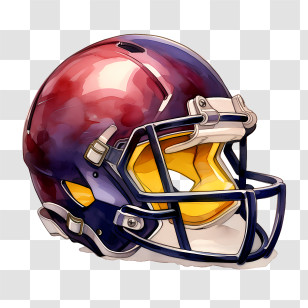Football Helmet - Shiny Red And Blue Football Helmet Transparent PNG