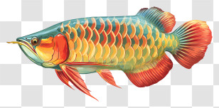 Arowana - Colorful Fish With Scales Transparent PNG