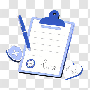 Object - Medical Clipboard And Pen Illustration Transparent PNG