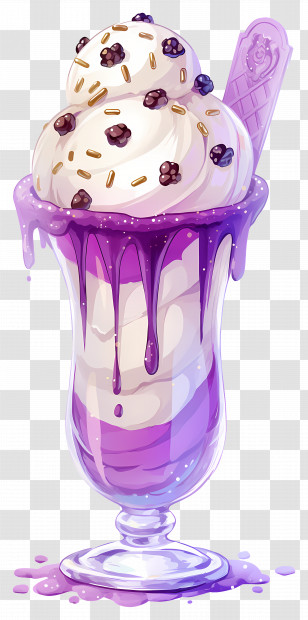 Ice Cream Sundae - Delicious Dessert Parfait With Berries And Toppings Transparent PNG