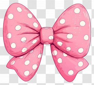Pink Polka Dot Bow - Pink Polka Dot Bow Transparent PNG