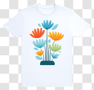 Summer Tshirt - Colorful Floral T-shirt Transparent PNG