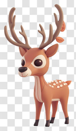 Reindeer - Adorable Cartoon Deer Illustration Transparent PNG