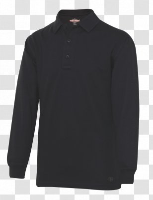 Long-sleeved T-shirt Polo Shirt - Black Transparent PNG