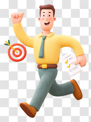 Achieving Personal Goals - Businessman With Checklist And Target Transparent PNG