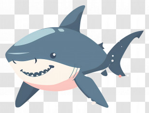 Cute Shark - Adorable Cartoon Shark Illustration Transparent PNG