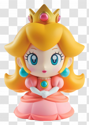 Princess Peach - Adorable Princess Doll Illustration Transparent PNG
