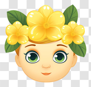 St Davids Day - Smiling Face With Flowers Transparent PNG