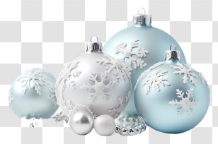 Snowflake Ornaments - Blue And White Christmas Ornaments Transparent PNG