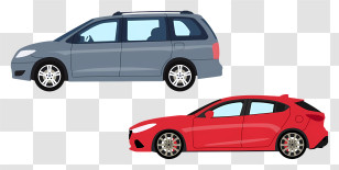 Car - Gray And Red Cars Transparent PNG