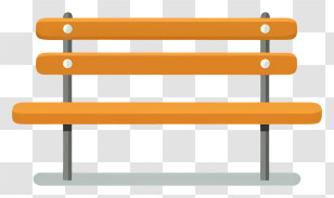 Wooden Bench - Orange Park Bench For Outdoor Seating Transparent PNG