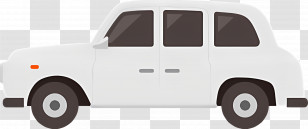 Cartoon Car - White Classic Car Illustration Transparent PNG