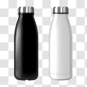 Water Bottle - Black And White Modern Bottles Transparent PNG