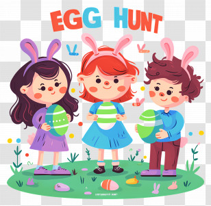 Easter Egg Hunt - Children Enjoying An Easter Egg Hunt Transparent PNG