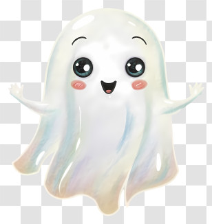 Cartoon Ghost - Cute Cartoon Ghost With Happy Expression Transparent PNG