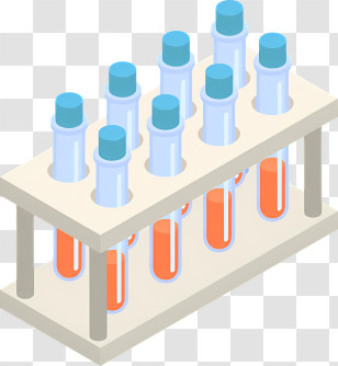 Test Tubes - Test Tubes With Orange Liquid In Rack Transparent PNG