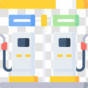 Gas Station - Modern Gas Station With Fuel Pumps Transparent PNG