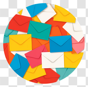Message Icon - Colorful Envelopes In Circle Transparent PNG