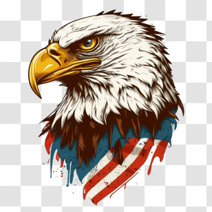Eagle Head
 - Powerful Patriotic Bald Eagle Illustration With Flag Details Transparent PNG