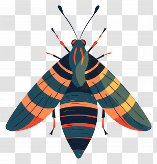 Insect - Colorful Insect With Patterned Wings Transparent PNG