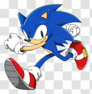 Sonic The Hedgehog - Blue Hedgehog With Speedy Shoes Transparent PNG