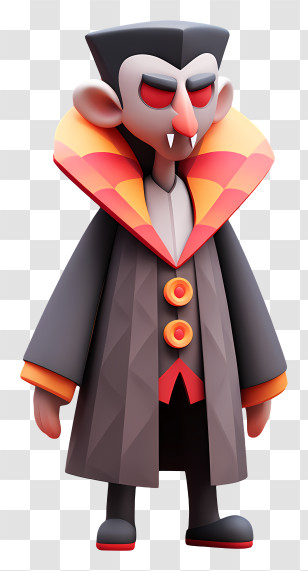 Quirky Halloween Characters - Stylish Cartoon Vampire Transparent PNG