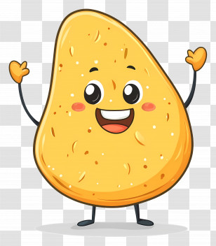 Cartoon Potato Chip - Happy Potato Chip Cartoon Transparent PNG