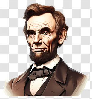 Doodle Style Abraham Lincoln - Illustration Of A Historical Figure In Vintage Style Transparent PNG