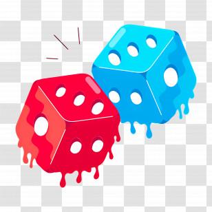 Casino Dice - Red And Blue Dice For Games Transparent PNG