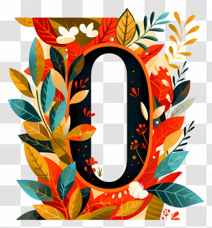 Number 0 - Decorative Floral Letter O Illustration Transparent PNG