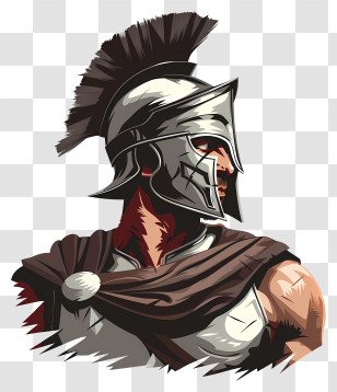 Gladiator - Ancient Warrior Illustration In Spartan Style Transparent PNG