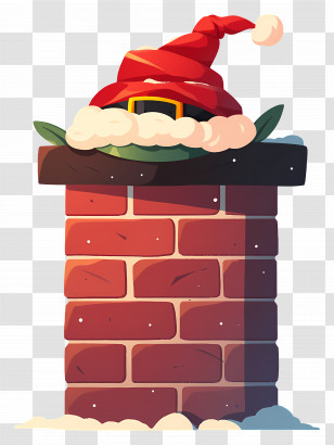 Santa Claus Hat - Santa Claus Stuck In A Chimney Cartoon Illustration Transparent PNG
