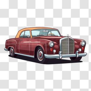 Vintage Car - Red Classic Car Illustration Transparent PNG
