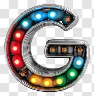 Google Logo - Colorful Neon Letter G Design Transparent PNG