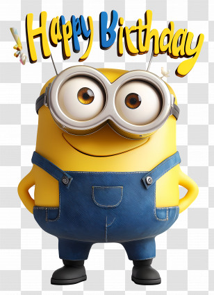 Happy Birthday - Minion With Happy Birthday Sign Transparent PNG