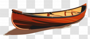 Canoe - Handcrafted Wooden Canoe Boat Illustration Transparent PNG