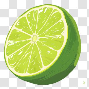 Green Lime - Green Lime Slice Illustration For Food Design Transparent PNG