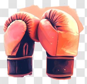 Boxing Gloves - Orange Boxing Gloves Illustration Transparent PNG