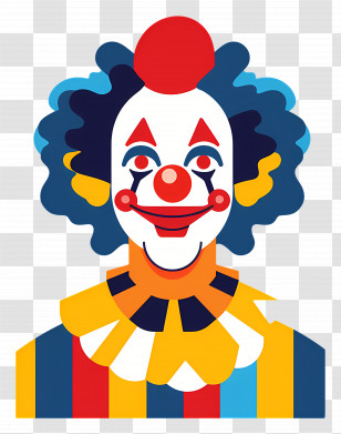 Clown - Colorful Circus Clown Illustration Transparent PNG