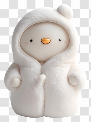 Bathrobe - Cute Plush Toy In White Hoodie Transparent PNG