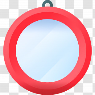 Photo Frame - Round Mirror With Red Frame Transparent PNG
