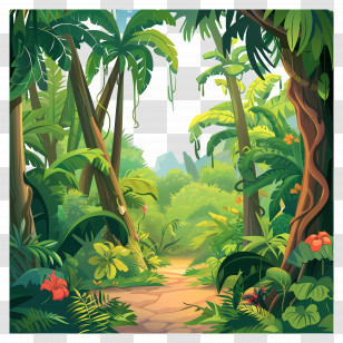 Jungle Background - Dense Tropical Jungle Pathway Transparent PNG