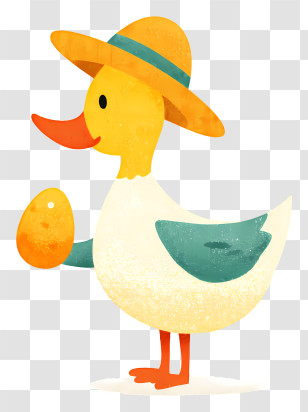 Duck Holding Easter Egg - Duck Holding Egg Cartoon Transparent PNG