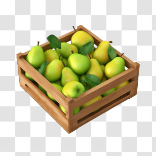Pears Fruit
 - Wooden Crate Of Fresh Green Pears Transparent PNG