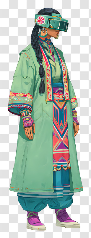 Futuristic Traveler - Futuristic VR Traveler In Robe Transparent PNG