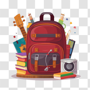 School Bag - Backpack Full Of School Supplies Illustration Transparent PNG