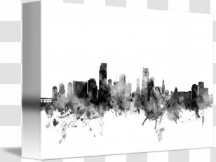 Miami Canvas Print Art Skyline Transparent PNG