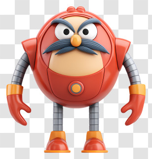 Doctor Ivo Eggman Robotnik - Red Robot With Metal Arms Transparent PNG